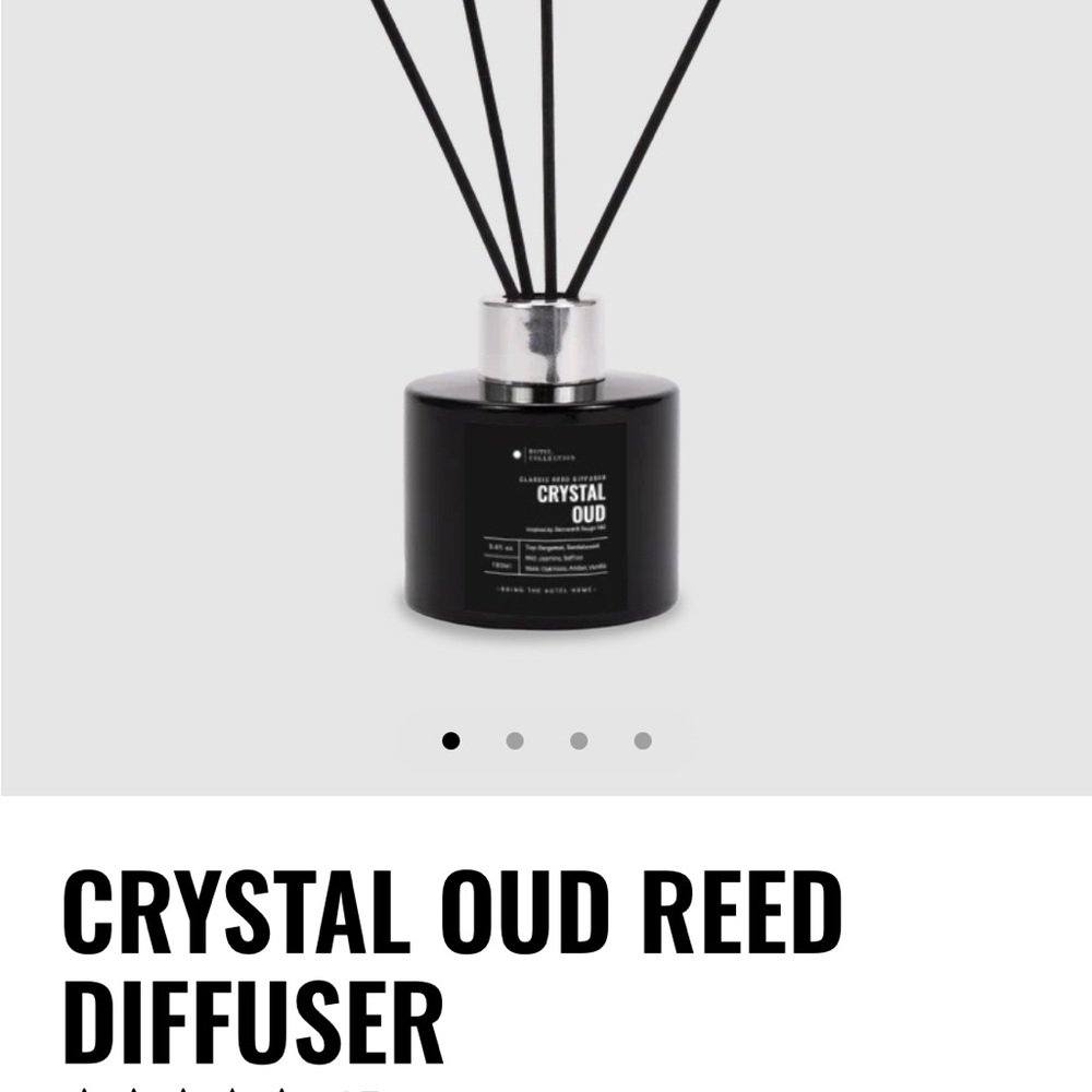 Hotel Collection Crystal Oud Reed Diffuser - Black and Silver